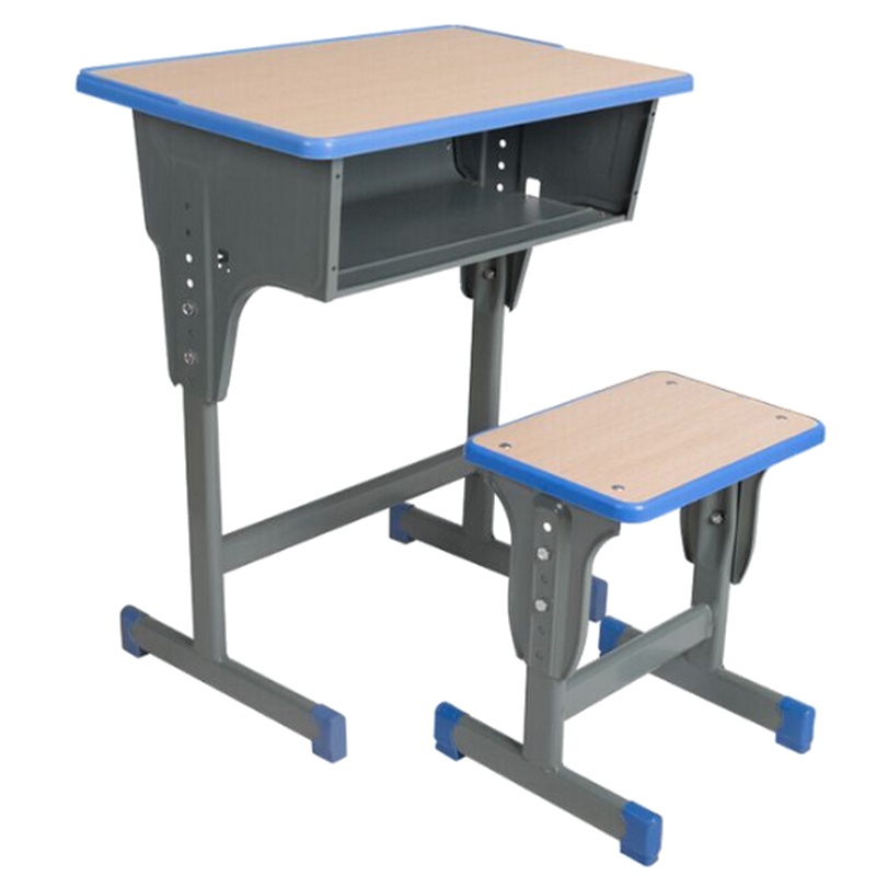 逐鹿中原学生课桌椅 辅导班书桌学习桌椅写字桌TY-239学校培训班可升降幼儿园学习桌 单人单柱封边课桌椅