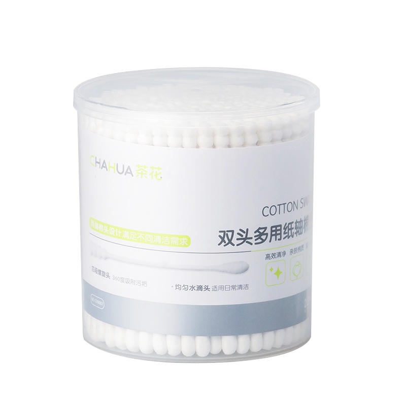 茶花母婴幼儿童双头多用纸轴棉签棉球棒(200支) G10007