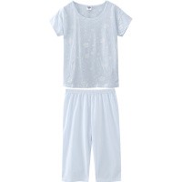 都市丽人休闲时尚卡通印花修身圆领春夏薄款短袖款女士家居服2H8205