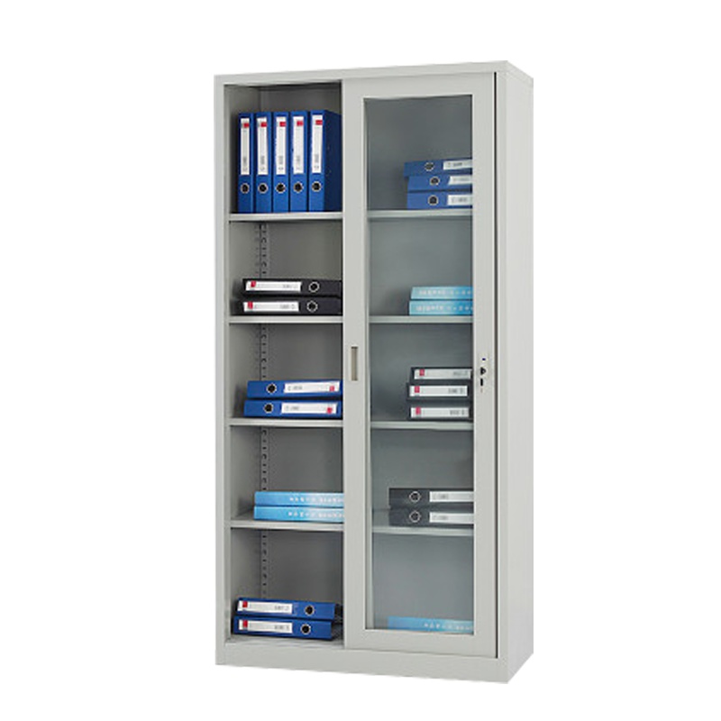 HiBoss通玻移门柜钢制文件柜玻璃门铁皮柜档案资料柜