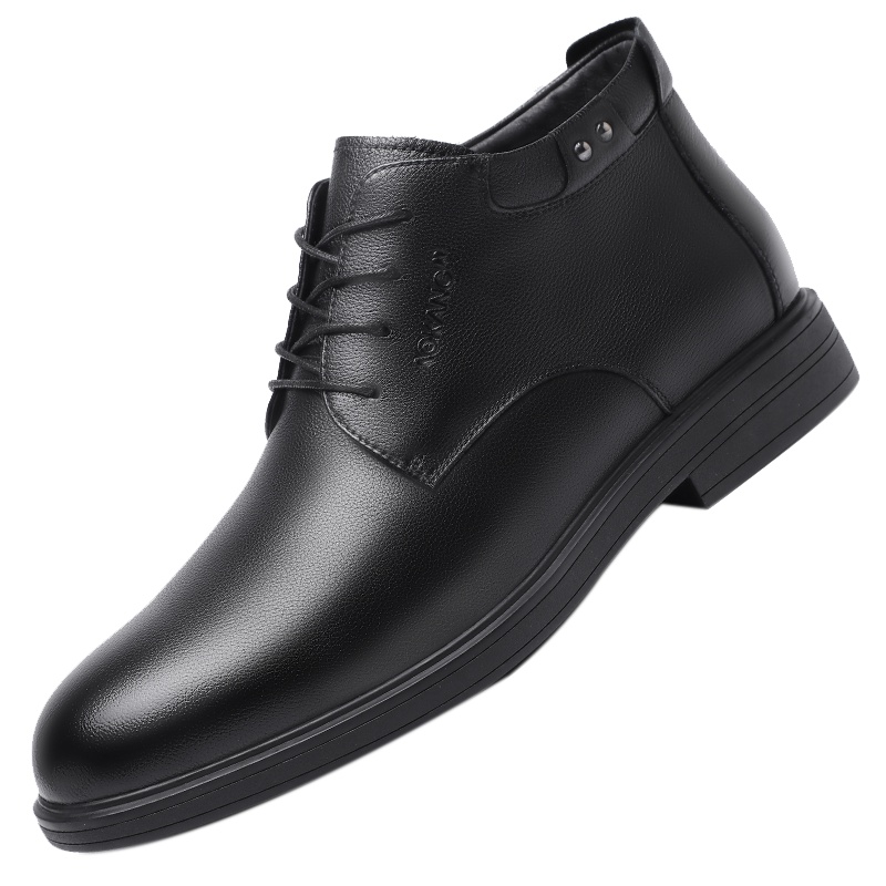 奥康棉鞋男冬季加绒男靴商务保暖中年爸爸棉皮鞋高帮皮鞋