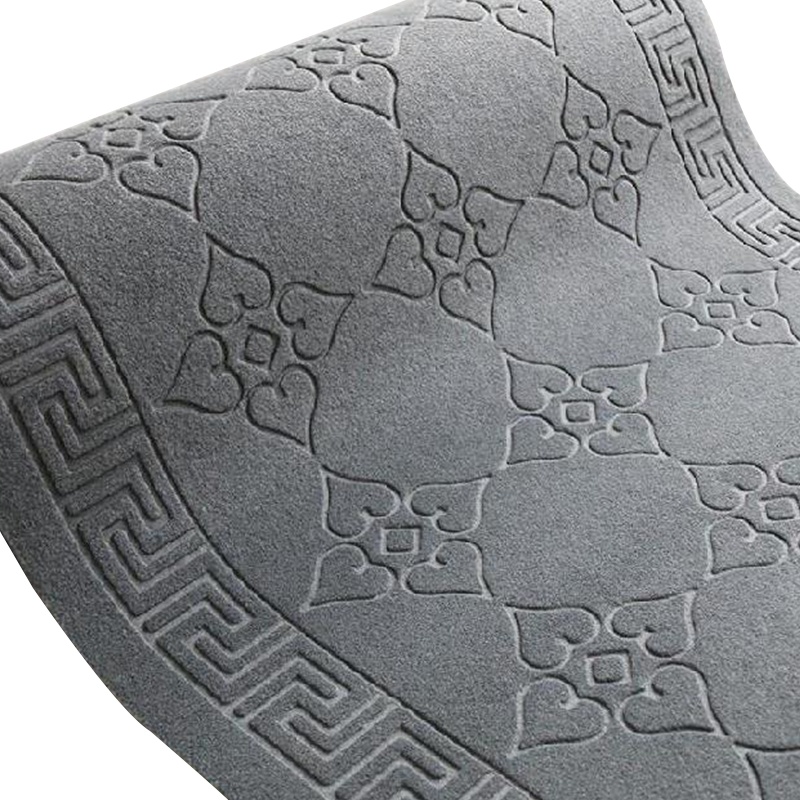 海斯迪克 HK-607 拉绒压花防滑地毯 PVC橡胶底绒面走廊酒店舞台大红地毯垫 灰色1m宽*15m(整卷)