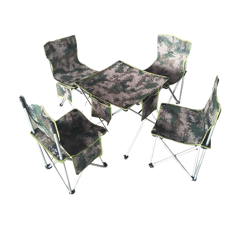 [苏宁臻选]鑫虎威 迷彩五件套组合叠桌椅套装野外烧烤休闲桌椅便携式野餐桌