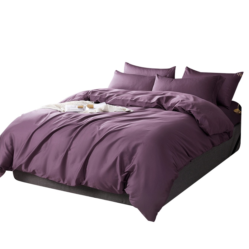 苏宁极物 凯诗风尚(CHARSON)简约全棉60支贡缎长绒棉纯色四件套 勿拍 物流停发