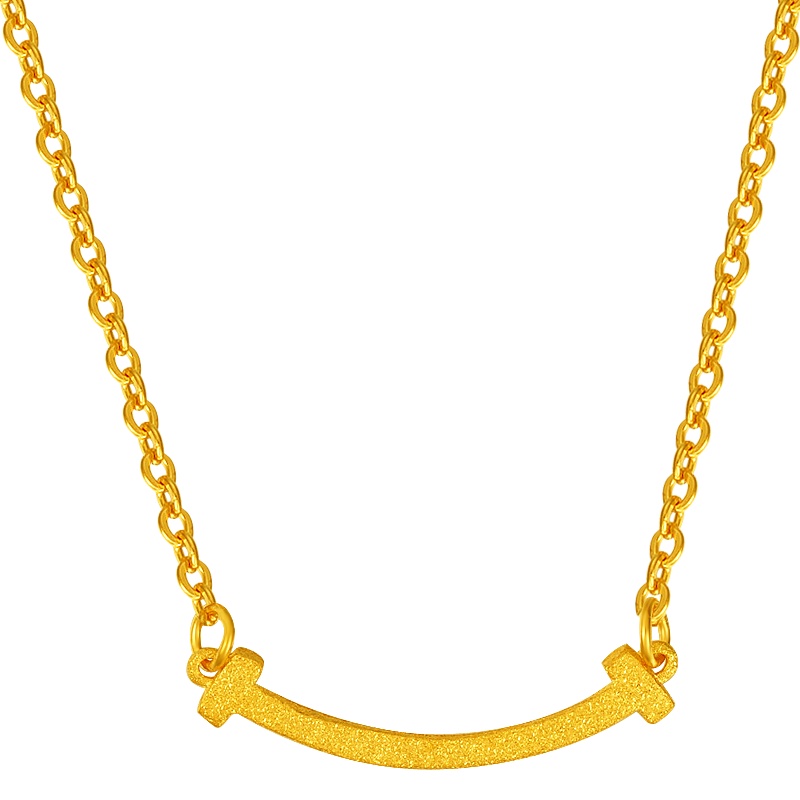 金一国囍足金黄金精品笑脸新款黄金项链时尚套链送女士(计价)ABC038