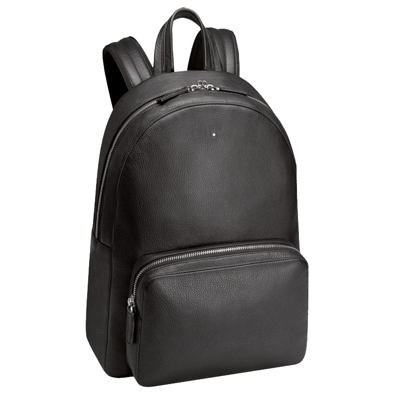 [直营]万宝龙(Montblanc)大班系列男士软牛皮荔面皮革大号双肩包 黑色113950