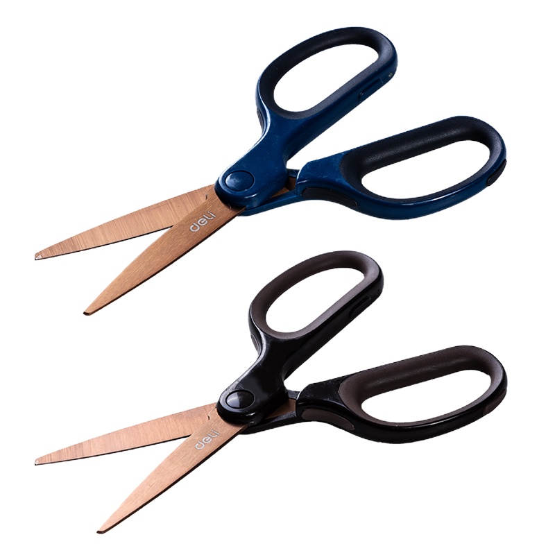 得力(deli) DY 6053合金不锈钢剪刀 特氟龙镀层剪刀 办公桌面剪刀