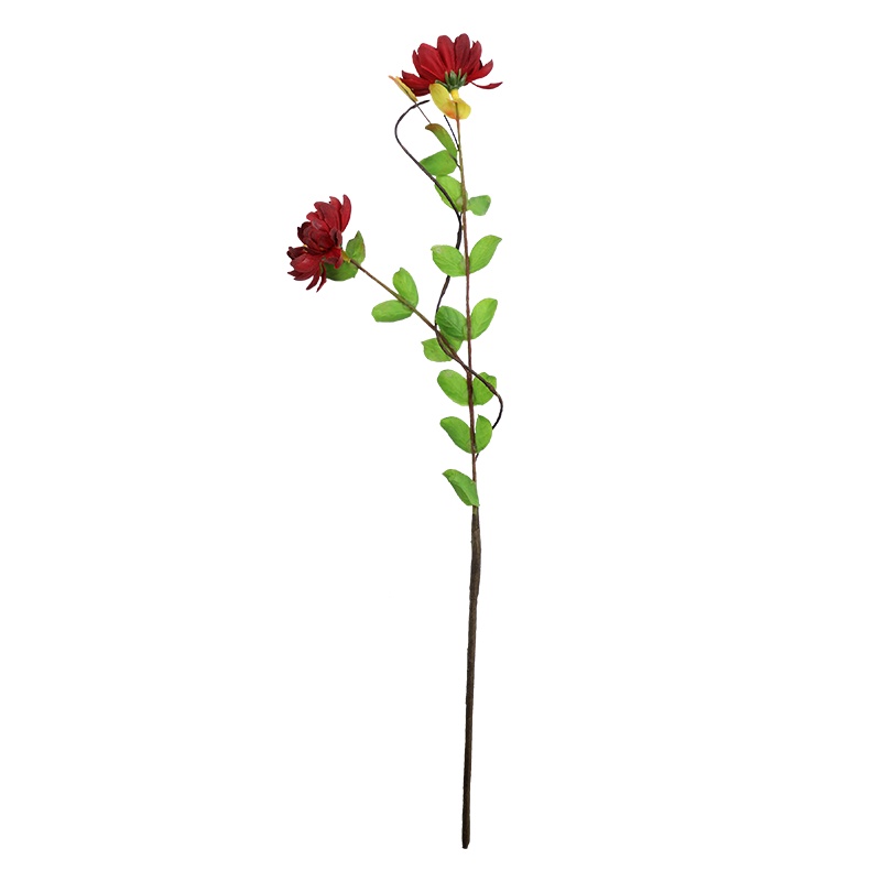 墨斗鱼 仿真花野花1支0857红色假花高仿真花束花艺客厅假花藤条花瓶插花绢花装饰花欧式餐桌假花摆件