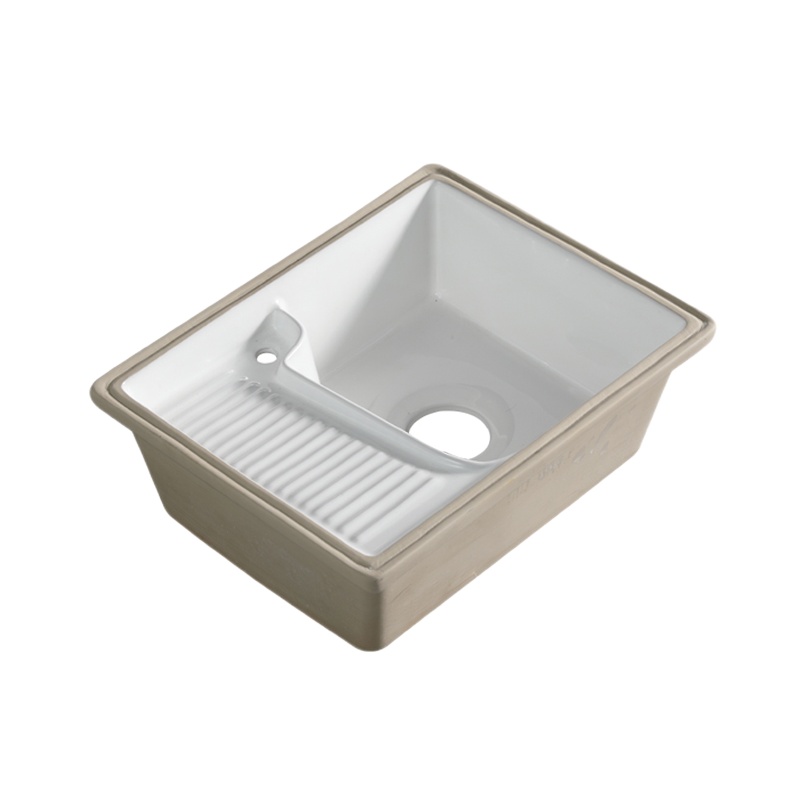 卫生间洗衣盆嵌入式 陶瓷洗衣盆不锈钢支架台上盆