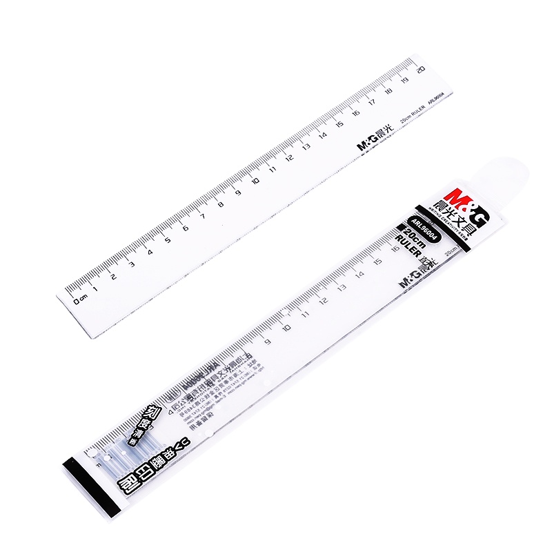 晨光(M&G) ARL96004 20cm透明塑料学生绘图直尺 办公制图刻度尺子 单把装 5把起订