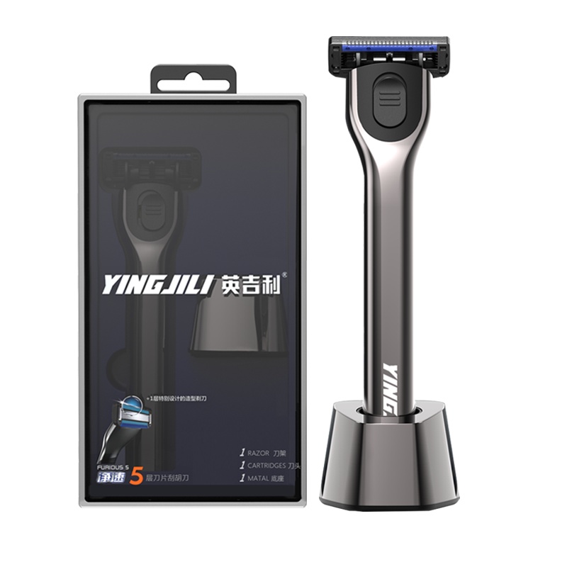 英吉利YS-507 净速5+1层刮胡刀（1金属柄刀架+1刀头+1底座）