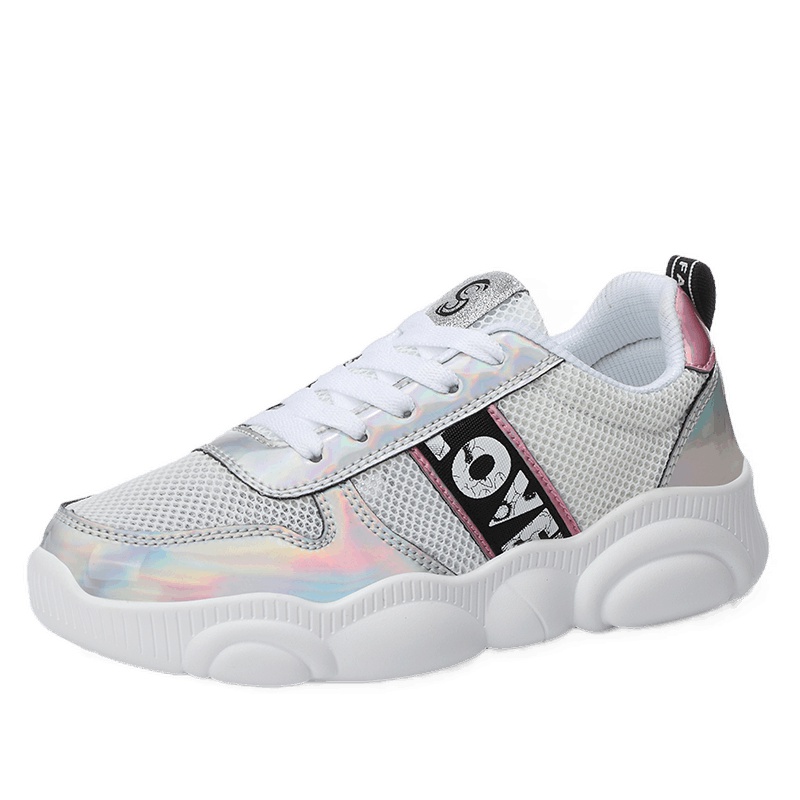 朴尼斯(Pounise)潮鞋2019夏季新款平底运动鞋女百搭学生透气女鞋休闲鞋子轻便 TF69-1915