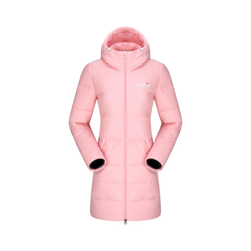 骆驼户外男女款羽绒服连帽中长款加厚保暖运动羽绒外套