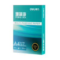 得力 7361 珊瑚海 A4 70g 双面打印纸 复印纸 500张/包 5包1箱(整箱2500张)白色