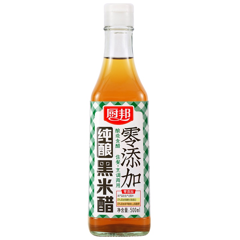 厨邦 纯酿黑米醋500ml 酿造食醋 黑米醋调味品凉拌蘸料浸泡