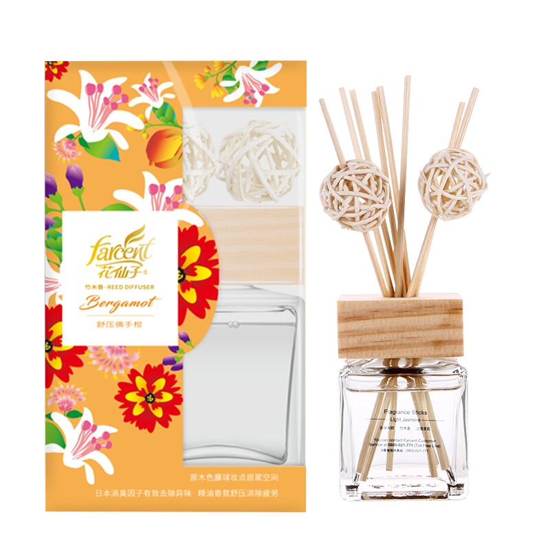 花仙子 舒压佛手柑精油熏香80g 单只装香薰用品家用卧室内持久房间空气清新剂厕所除臭剂