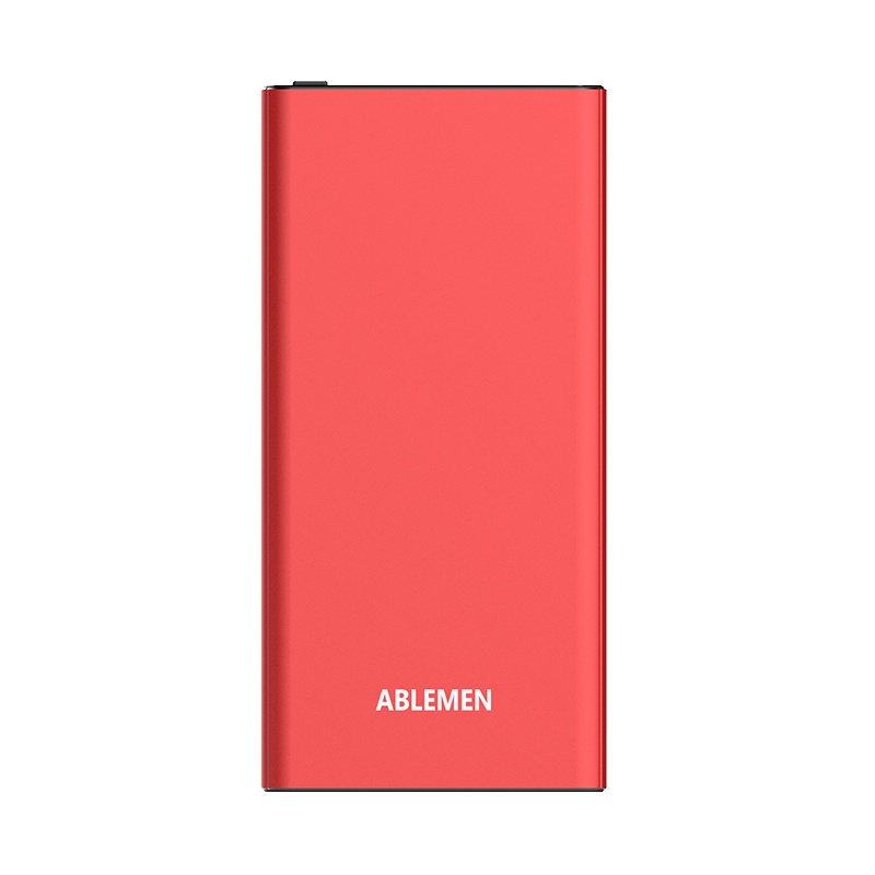爱博儿(ABLEMEN)超薄10000毫安 移动电源/充电宝 聚合物移动电源 双输出/双输入 魅力红(新版)