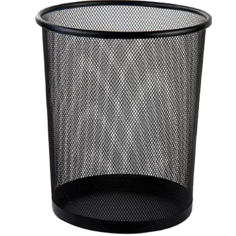 得力 Deli  9188 9188圆形纸篓 黑234x275mm金属丝网烤漆工艺(包装数量 1个)
