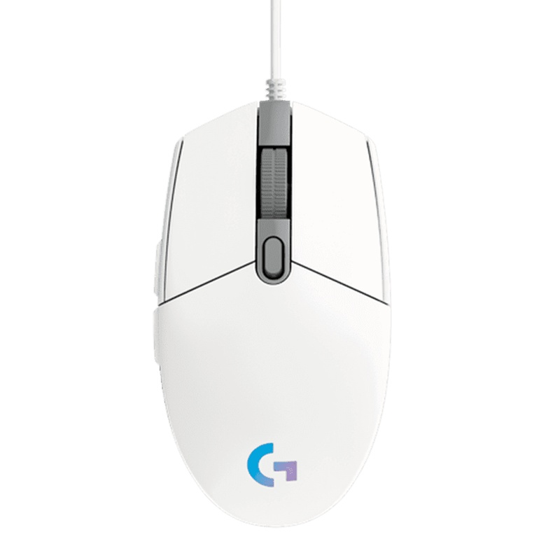 罗技(Logitech) G102第二代LIGHTSYNC游戏鼠标游戏级8000dpi传感器约1680万色流光灯效-白色