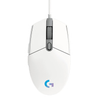 罗技(Logitech) G102第二代LIGHTSYNC游戏鼠标游戏级8000dpi传感器约1680万色流光灯效-白色