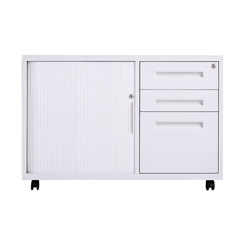 DXBG卷门柜办公桌侧柜移动边柜固定柜铁皮文件柜多功能文件柜带锁