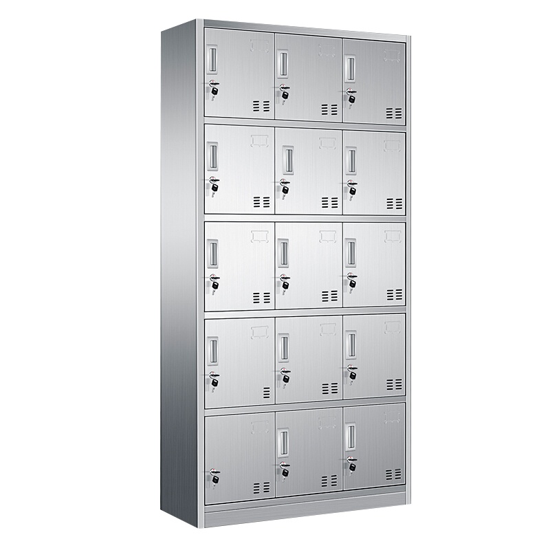 [一鹏]更衣柜201不锈钢十五门员工储物柜鞋柜碗柜带锁浴室存包柜