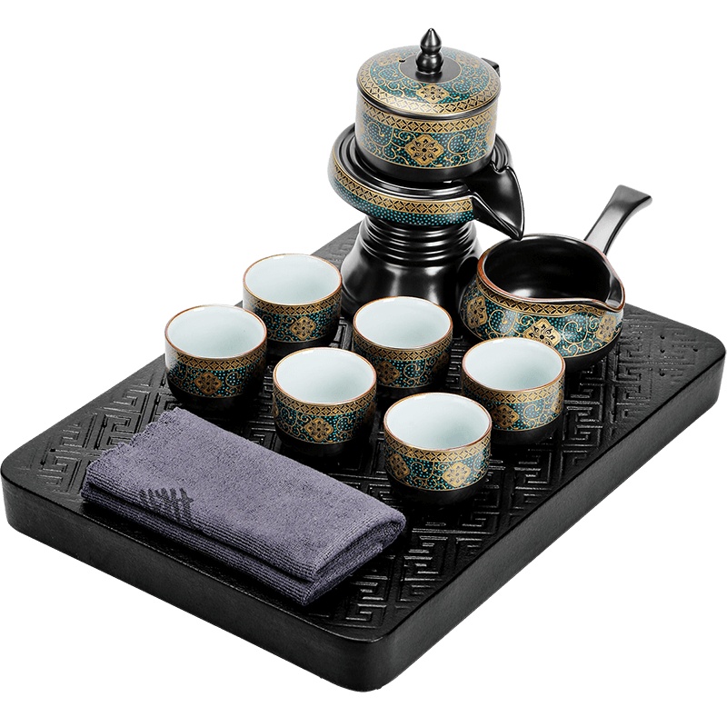 領藝 古韵懒人功夫茶具套装家用小套带茶盘陶瓷自动泡茶器中式茶礼