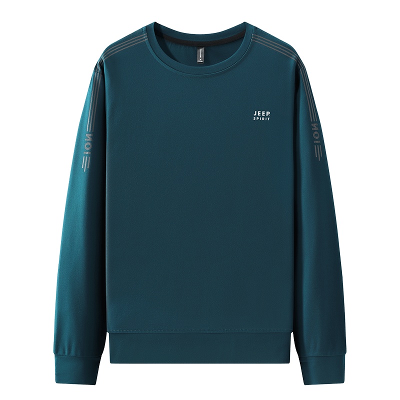 JEEP SPIRIT吉普卫衣男2021春秋新款宽松大码纯色套头圆领上衣户外运动休闲男士卫衣