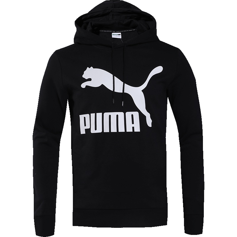 PUMA彪马卫衣男装2019春新款连帽跑步休闲运动服套头衫579071-01