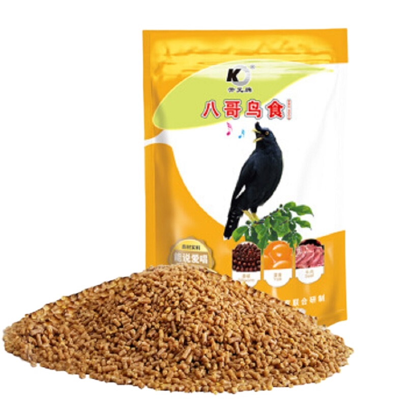 八哥鸟食鸟饲料八哥鹩哥通用型饲料提性壮膘颗粒 八哥鸟食500克