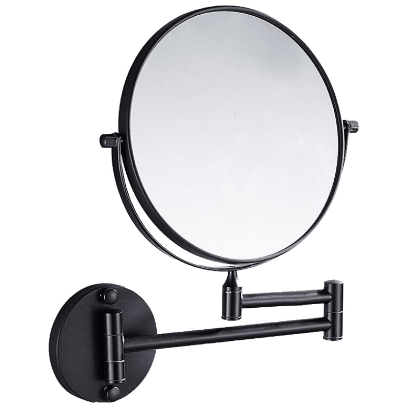 浴室化妆镜折叠酒店卫生间旋转伸缩镜子双面放大镜壁挂免打孔安心抵