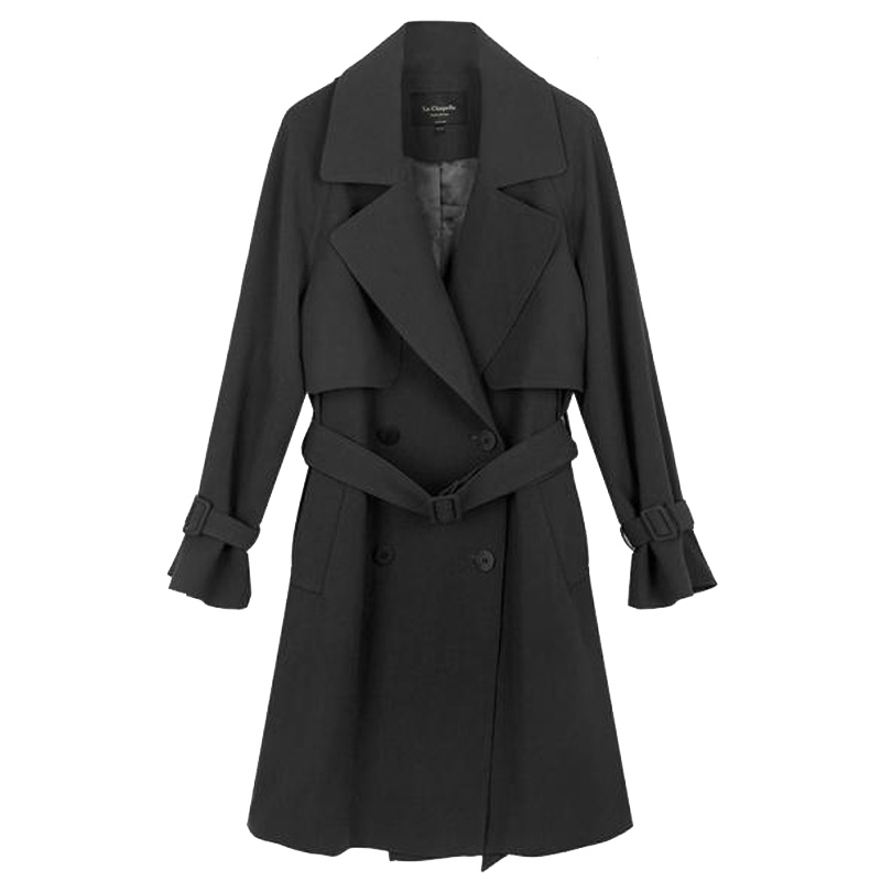 【专柜同款】轻熟风风衣卡其色中长款女士2019秋冬新款宽松韩版收腰大衣外套10015599