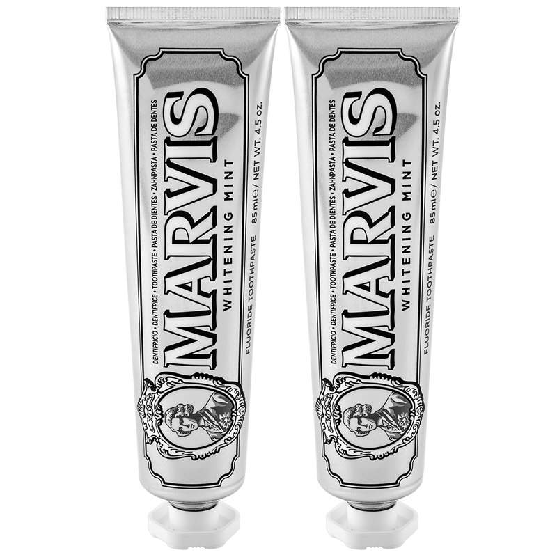 MARVIS玛尔仕瓷白薄荷味牙膏(银色)85ml+85ml