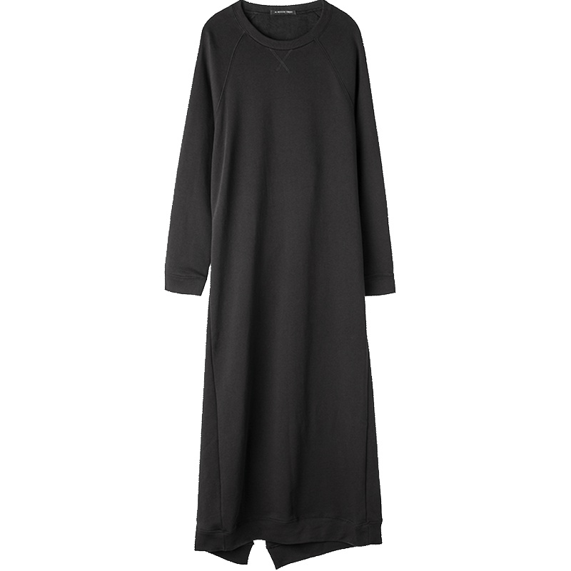 sdeer圣迪奥2018秋装新款时尚设计套头直筒开叉连衣裙S17381296