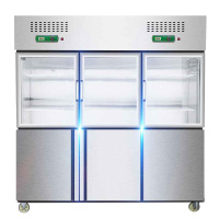 乐创(lecon) 商用四门六门冰柜冷柜立式商用冰箱保鲜柜冷藏柜冷冻柜不锈钢展示柜 双温(三门玻璃)