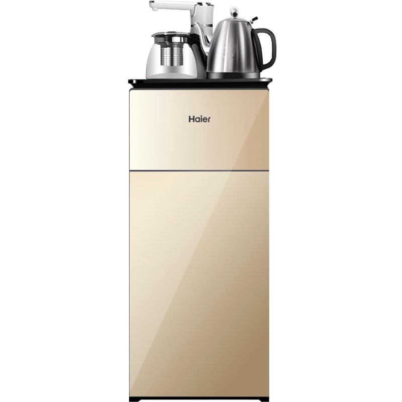 海尔Haier饮水机 柜式温热型全自动家用茶饮机 YR1682-CB(金)下置水桶自动上水智能触控水开即停恒温保温