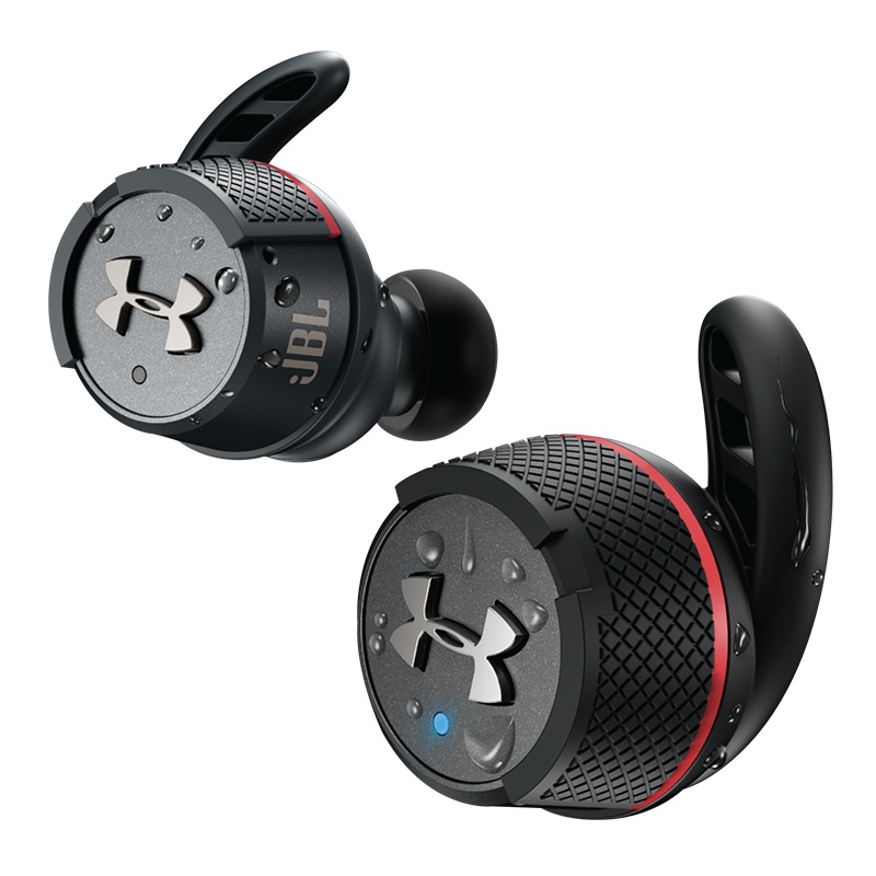JBL UA FLASH安德玛联名 真无线蓝牙运动耳机 入耳式环境感知防水跑步耳机+金属充电盒 UA小黑盒