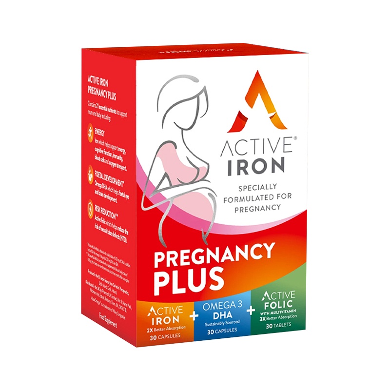 AACTIVE 孕妇铁复合营养素 90粒 孕妇补充铁备孕营养不添加防腐剂不含糖 Beauty Rush 膳食营养补充剂