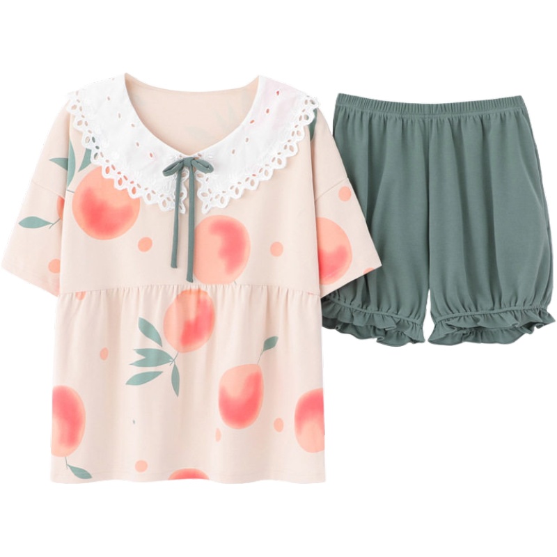 俞兆林纯棉睡衣女夏季短袖短裤休闲公主风居家可爱两件套装家居服女可外穿睡衣