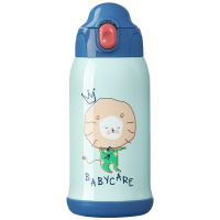 babycare儿童保温杯316 保温用品 婴儿宝宝学饮杯带吸管水杯防摔幼儿园水壶-晨嗬绿 2963