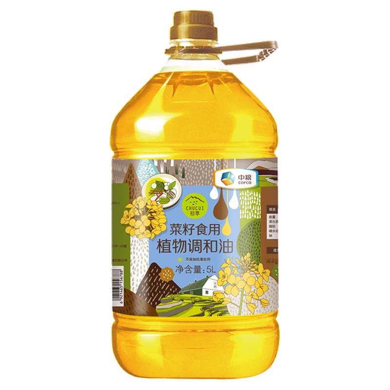中粮 初萃(CHUCUI) 菜籽食用调和油5L 桶装粮油 调和油 食用油新老包装随机发货