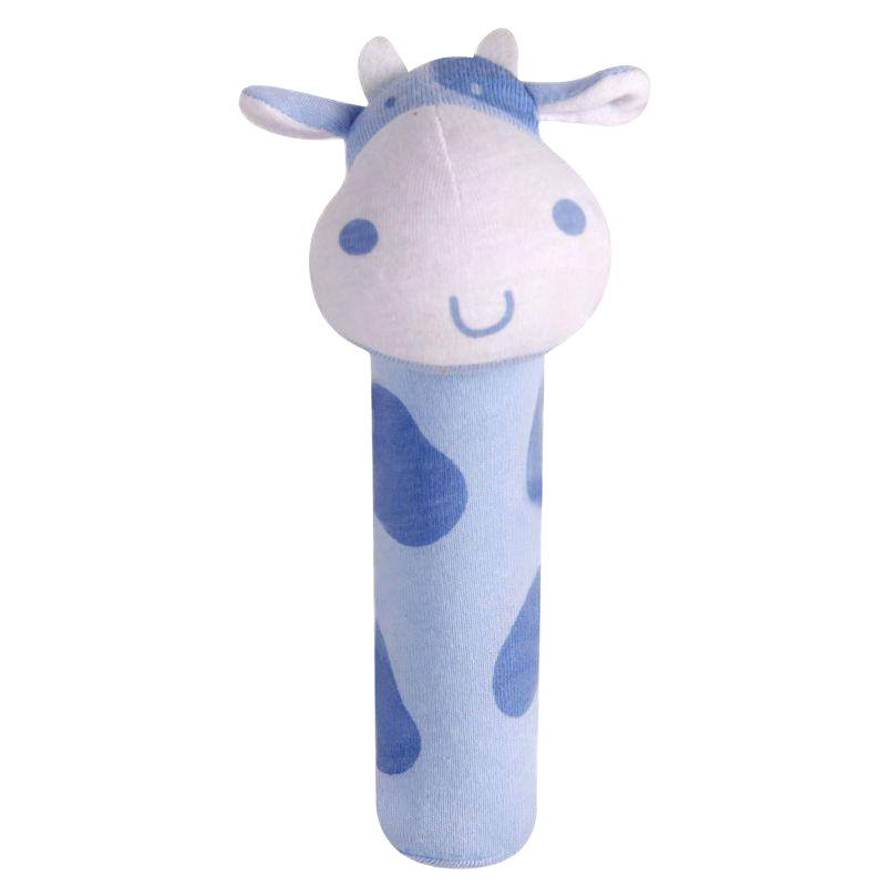 手拿bb棒手摇铃毛绒布艺新生儿宝宝婴儿手抓棒玩具0-1岁 小牛bb棒