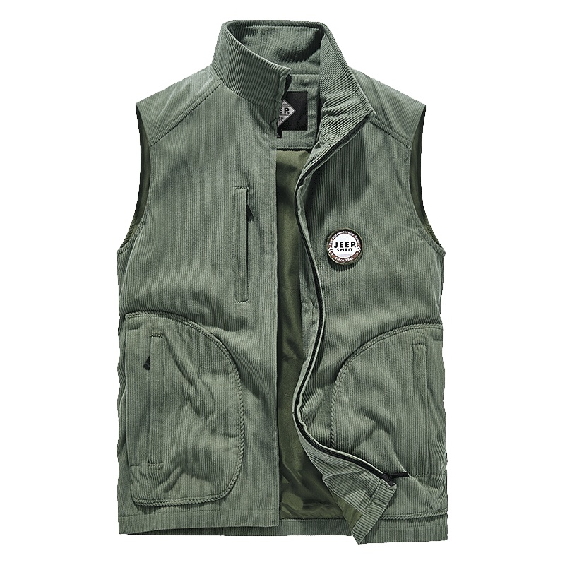 JEEP SPIRIT吉普马甲男2021秋冬新品商务休闲青年大码男士立领马夹户外运动上衣开衫马甲