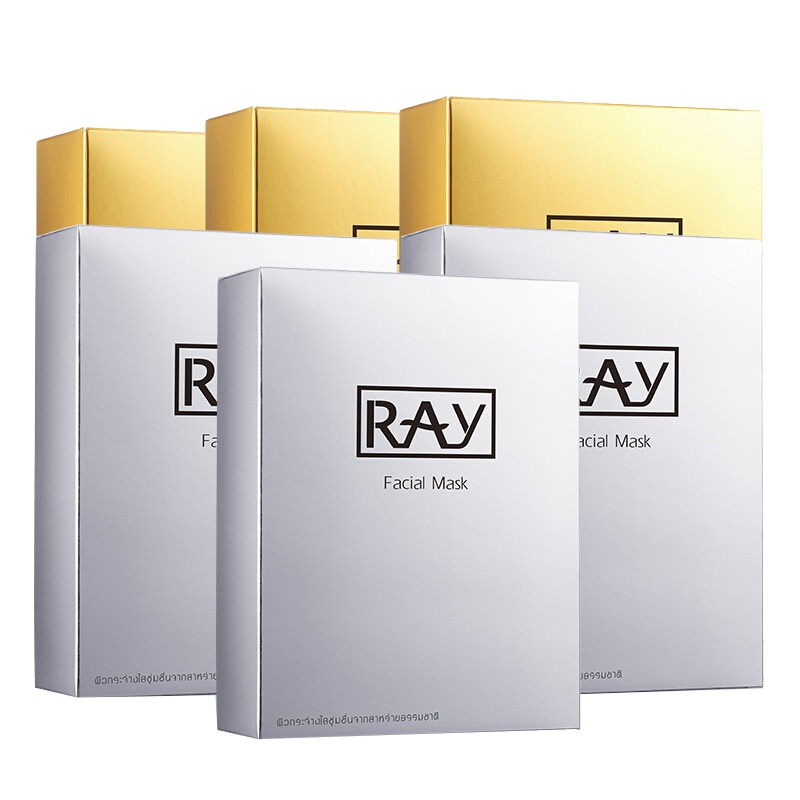 [6盒装]泰国妆蕾RAY金银面膜组合套装35ml*60片 清爽修护 补水保湿 全面营养(金色/盒*3+银色/*3)
