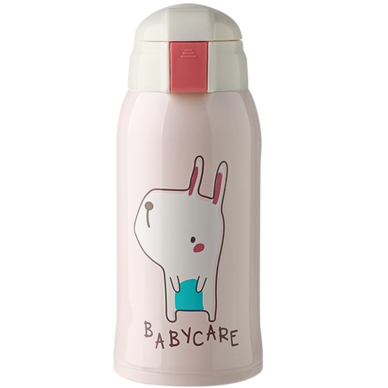 babycare儿童保温杯316 婴儿宝宝学饮杯带吸管水杯防摔幼儿园水壶-樱粉 2963