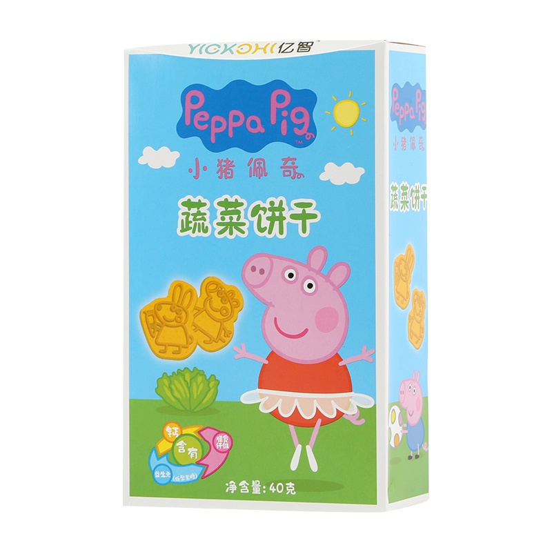 小猪佩奇PeppaPig蔬菜饼干40克 盒装儿童零食