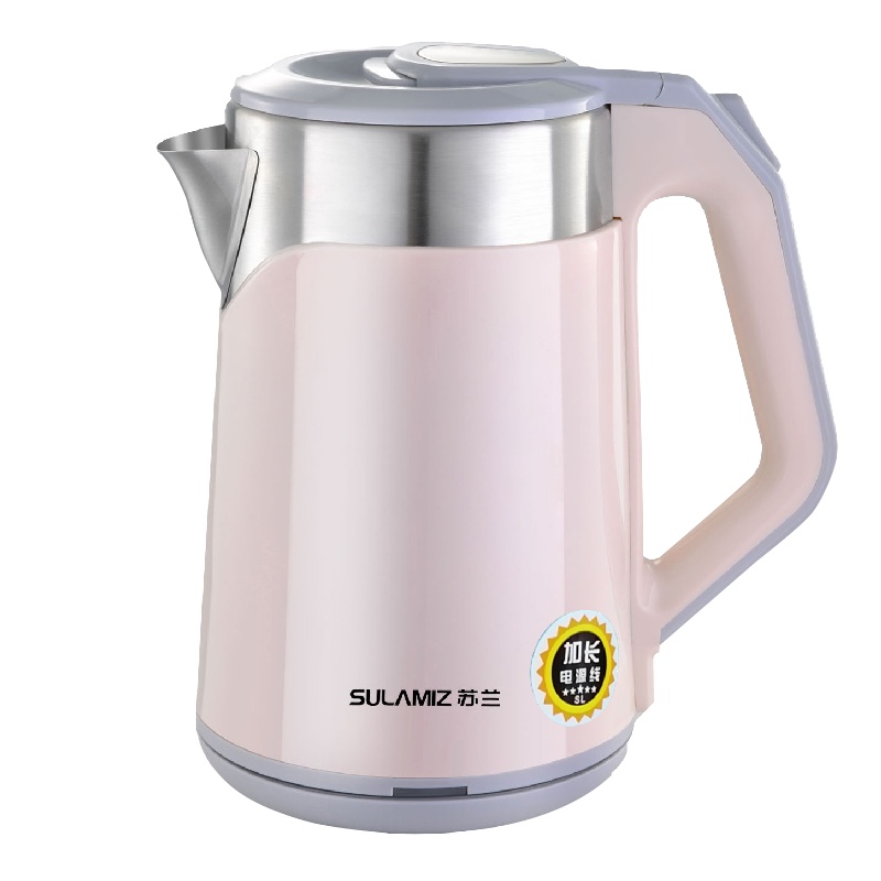 苏兰电水壶 SL-H3308 家用 无缝内胆 双层保温防烫开水壶 一键开盖 自动断电 防干烧热水壶