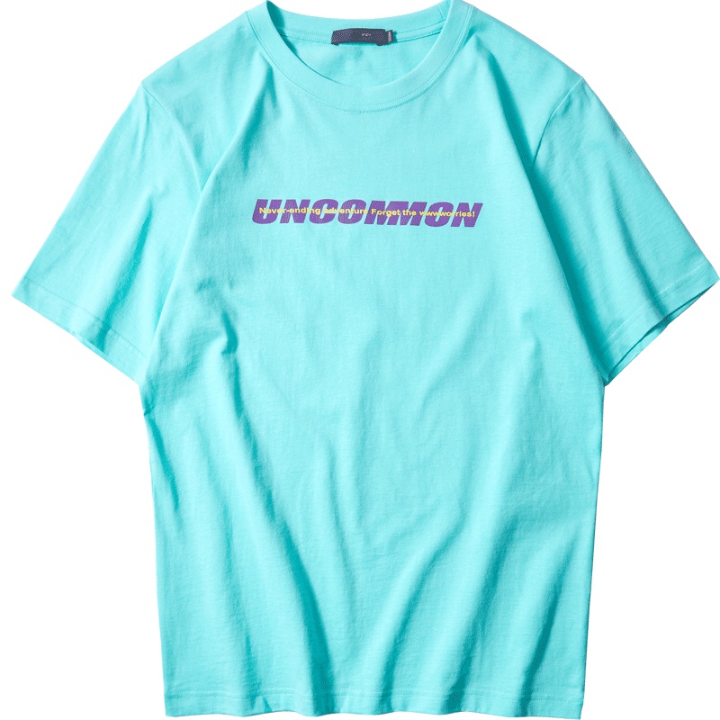 黑鲸印花短袖T恤男2019夏季男装字母装饰上衣男CNTBJ29131A