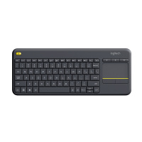 罗技（Logitech）K400 Plus 键盘 无线键盘 办公键盘 带触摸板 优联 黑色