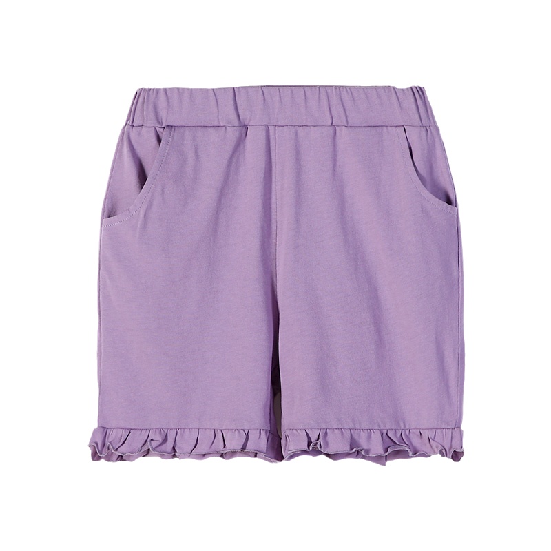 猫人女童短裤2021新款洋气中小童裤子宝宝纯棉宽松花边运动外穿